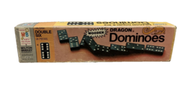 Dragon Dominoes Halsam Double Six Wooden 1970 Milton Bradley 28 Pieces #4130 - £7.75 GBP