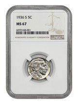 1936-S 5C Ngc MS67 - £637.04 GBP