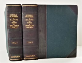 1914 antique ROCK County ILLINOIS History Genealogy 2vol set Munsell Publishing - £234.88 GBP