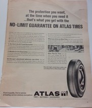 Atlas Tires No Limit Guarantee Magazine Print Ad 1964 - £6.27 GBP