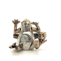 Vintage Sterling Modern Intricate Articulated Toad Frog Ring Band size 4 1/4 - £30.54 GBP