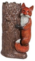Umbrella Holder Stand EQUESTRIAN Lodge Tree Stump Sly Fox Chocolate Bric... - $1,009.00