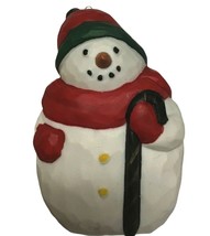 Vintage Department 56 Snowman Christmas Ornament Ceramic Retired 90s - £21.67 GBP