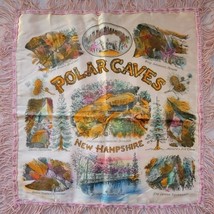 Vintage Satin Souvenir Pillow Sham Case Polar Caves New Hampshire Colors... - $17.72