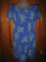 Sag Harbor Blue Floral Print Dress - Size 8 - £14.88 GBP