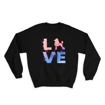 Love Poodle Sillhouette : Gift Sweatshirt Dog Animal Pet - £22.87 GBP