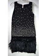 Antonio Marras Womens Dress Wool Angora Black Beaded Feather Fringe XS I... - £155.69 GBP