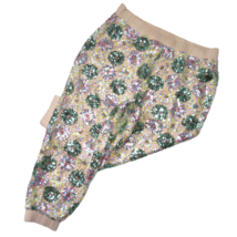 NWT Anthropologie Eva Franco Fernanda in Rose Floral Daisy Sequined Joggers 2X - £78.22 GBP