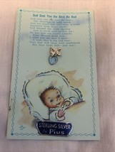Vintage Sterling Silver by Pius God Sent You the Best He Had Blue Pin - $6.60