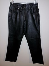 WHET BLU MEN&#39;S BLACK LEATHER LINED PANTS-34 x 30&quot;-WORN ONCE-SUPER SOFT-NICE - £65.54 GBP