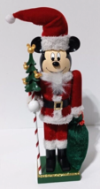 Walt Disney Parks Rare Wooden Mickey Mouse Christmas Nutcracker Santa Cl... - $48.51
