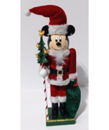 Walt Disney Parks Rare Wooden Mickey Mouse Christmas Nutcracker Santa Clause - $48.51