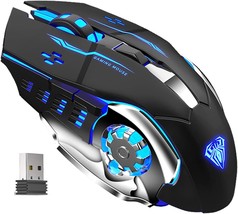 Aula Sc100 Silent Wireless Gaming Mouse Rechargeable, With Side Buttons,, Black - £30.07 GBP