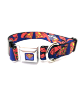 Buckle Down DC Comics SUPERMAN FLYING LOGO Large 13&quot; - 21&quot; Neck Dog Collar - $34.09 CAD