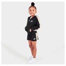 Nike Girls Rainbow Tape Jacket and Shorts Set Outfit Black 2T 3T 4T NEW - £30.67 GBP
