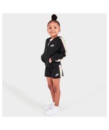 Nike Girls Rainbow Tape Jacket and Shorts Set Outfit Black 2T 3T 4T NEW - £31.07 GBP