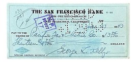 George KELLY New York Géants Signé Janvier 23 1943 Banque Carreaux Bas - £62.16 GBP