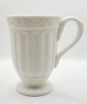 Lenox Butler&#39;s Pantry Footed Pedestal Latte Coffee Mug Large Heavy Cup Scrolled - £15.95 GBP