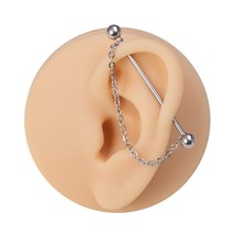 1pc 38mm Industrial Piercing Barbell Earrings Scaffold Bar Women Men 14G Surgica - £10.49 GBP