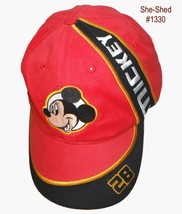 Mickey Mouse Hat Walt Disney World Adjustable Mickey Baseball Hat Cap Red #28 - £11.68 GBP