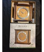 Bulova Emporia Bamboo Mantel Desk Clock Working B1667 working Box NEW - $1,668.46 MXN