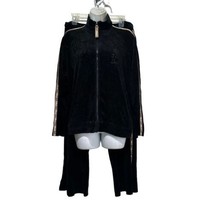 bare fox collection black velour 2 piece track suit Size XL - £43.14 GBP