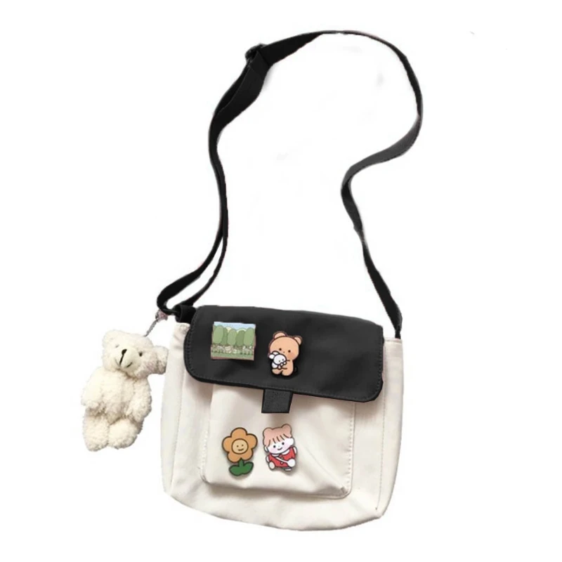 Sweet kawaii printed canvas leisure daily shop bag crossbody shoulder satchel purse new thumb200