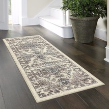 Distressed Tapestry Vintage Non Slip Runner Rug For Hallway Entry, Maple... - £35.19 GBP