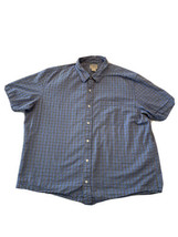 Vintage L.L. Bean Seersucker Short Sleeve Button Up Shirt Blue Plaid Mens XL  - £11.60 GBP