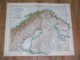 1910 Map Of Russian Finland / Northern Norway Nordkapp Russia Kola Arkhangelsk - $32.72