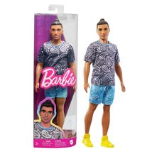 Barbie Fashionistas Ken Fashion Doll with Twisted Black Hair, Orange Ath... - £8.88 GBP