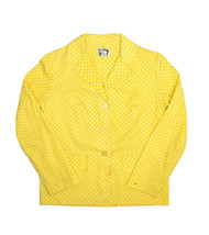 Vintage Sears JR Bazaar Polka Dot Jacket Womens S Yellow Shirt Blouse 80... - £22.53 GBP