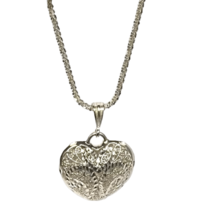 GZ# sterling 925 Silver Heart Pendant &amp; 16” Sterling Chain - £47.47 GBP