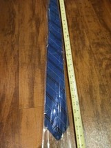 Vintage new old stock Men&#39;s Tie royal blue with red and yellow pinstripe - £7.90 GBP