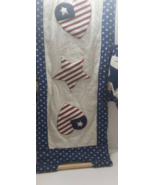 handmade Casserole hot plate cloth carrying bag red white and blue Ameri... - £9.14 GBP