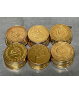 60 Brass Batting Cage Tokens w Batter Images, 1.125&quot;.  Tumble cleaned. - £39.85 GBP