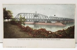 Government Bridge Across Mississippi River Rock Island Illinois Postcard B17 - £9.46 GBP