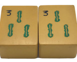 Lot of 2 Vtg MATCHING Three Bamboo Cream Yellow Bakelite Mahjong Mah Jon... - $13.32