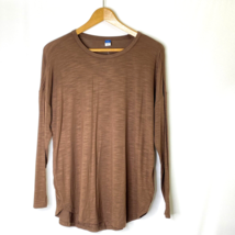 Old Navy Luxe Pullover Long Sleeve Knit Top Womens size XS Brown Rayon Blend - £17.68 GBP