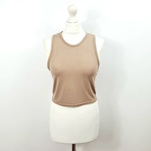 Pretty Little Thing - NEW - Taupe Jersey Raceback Crop Top - UK 12 - £7.86 GBP