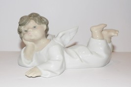 Darling Lladro Spain Porcelain Cherub Angel Laying Down Figurine - £59.18 GBP