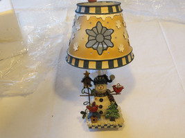Home Interiors &amp; Gifts Christmas Candle Holder w/ Shade NIB decoration snowman - £20.23 GBP