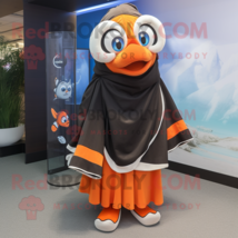 Black Clown Fish mascot costume character dressed with a Cover-up and Shawls - £941.11 GBP