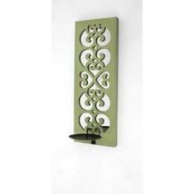 17&quot; X 5&quot; X 6&quot; Green, Wood, Mirror - Candle Holder Sconce - £96.76 GBP