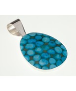 Amazing Jay King DTR Turquoise &amp; Epoxy Sterling Silver Pendant 74 mm Long - $297.61 CAD