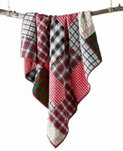 allbrand365 designer Patchwork Quilted Plaid Throw Size 50 X 60 Color Red - £55.38 GBP