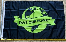 Save The Earth Flag Save Our P Renewable Love Sign USA Poster 3x5&#39; - £12.63 GBP