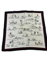 Vintage Talbots Silk Scarf Polar Bears Italy Bows Blue Red 21&quot; Square - £22.51 GBP