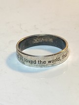 Religious ring Psalm  band &quot;For God so loved the world that he gave his only beg - £37.68 GBP
