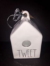 Rae Dunn TWEET Birdhouse Artisan Collection House Ceramic Gingham Ribbon... - $27.00